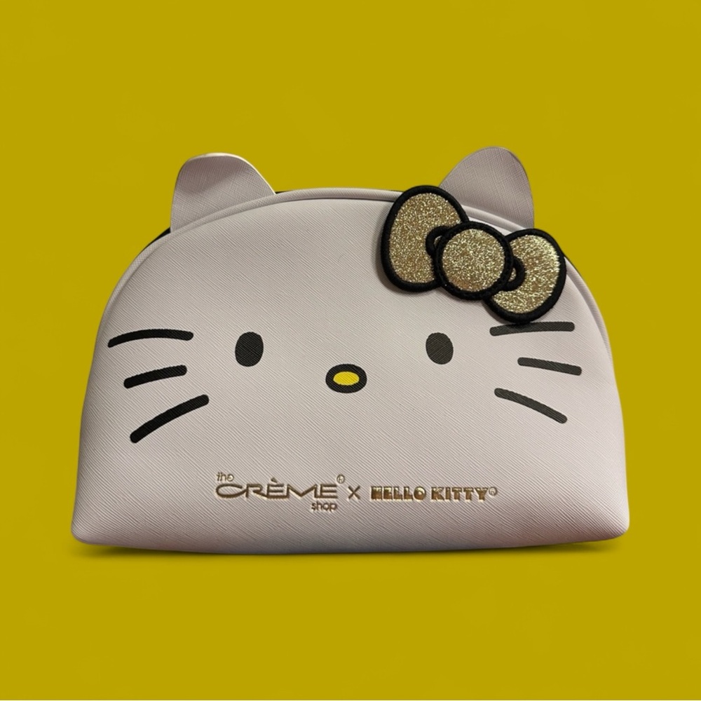 The Crème Shop X Hello Kitty Cosmetic Bag with Gold Bow